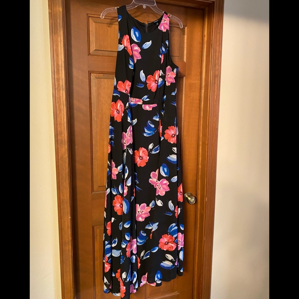 Torrid black with bright floral maxi dress